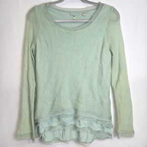 Knitted & Knotted Anthropologie Irina Layered Alpaca Blend Sweater, Green, Small